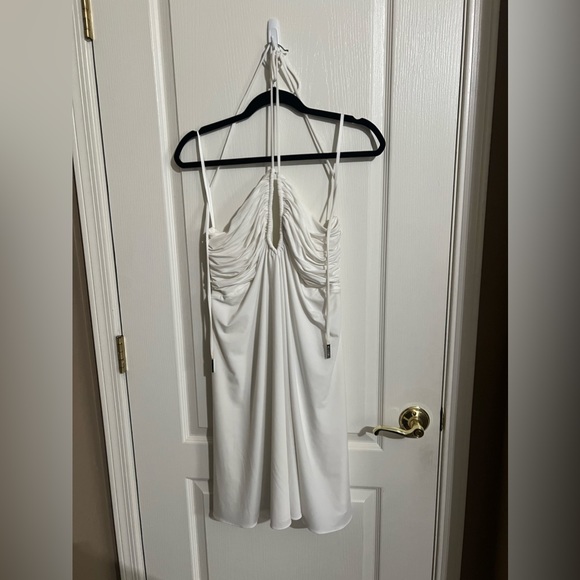 NWT Halston Heritage Fia Halter Jersey Mini Dress in Chalk White - Picture 5 of 7